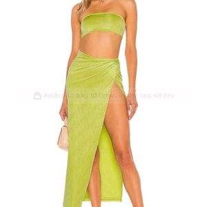 NWT Superdown Women's Lime Tube top & Skirt